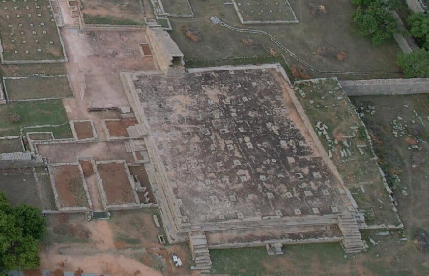 An aerial view of the King’s Audience Hall (Durbar Area)