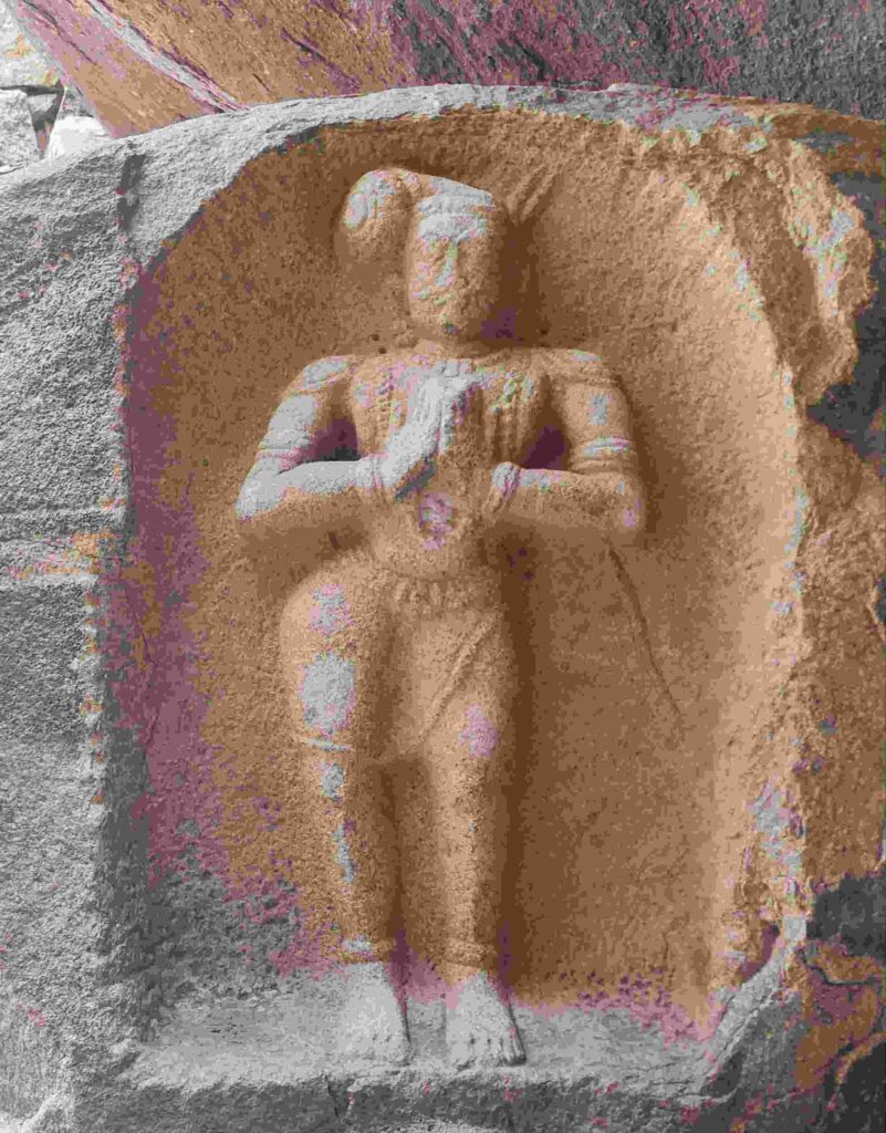 Idol of Kampabhupa carved in rock