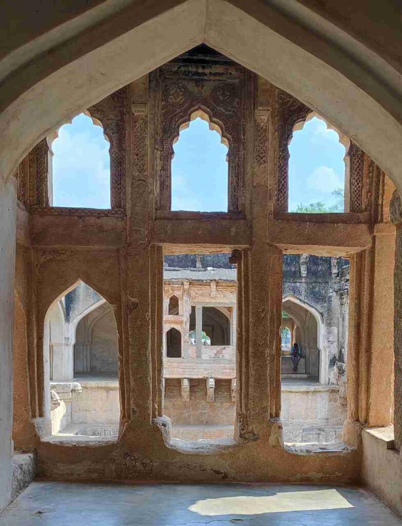Inside view from the large balcony at the Queen's Bath