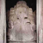 Huge Monolithic Kadalekalu Ganesha idol in hampi