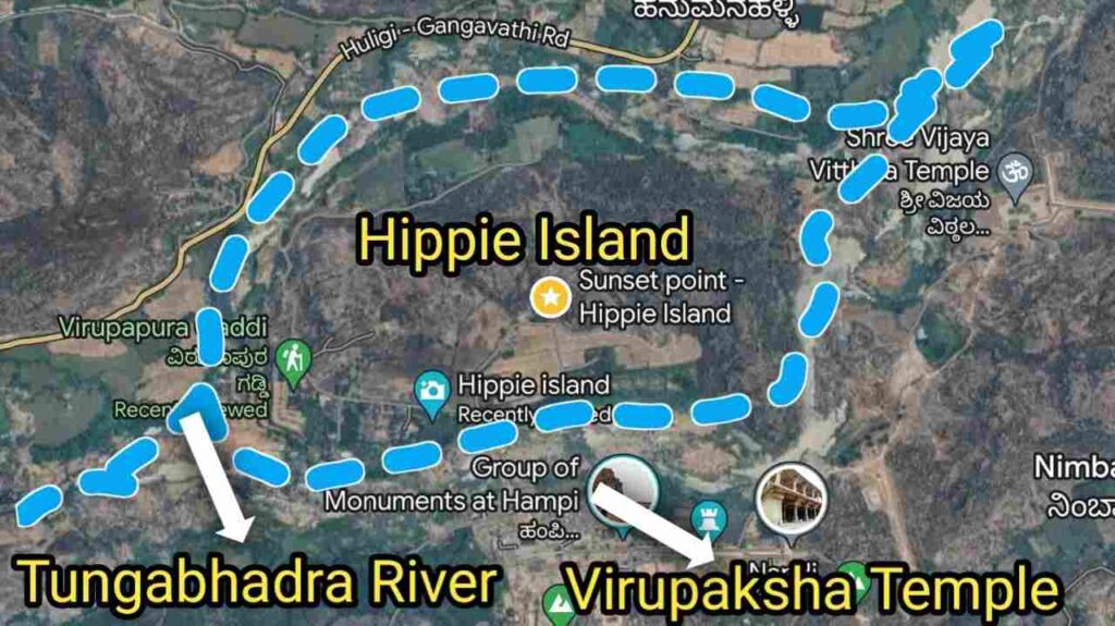 Map of Hippie Island, Hampi