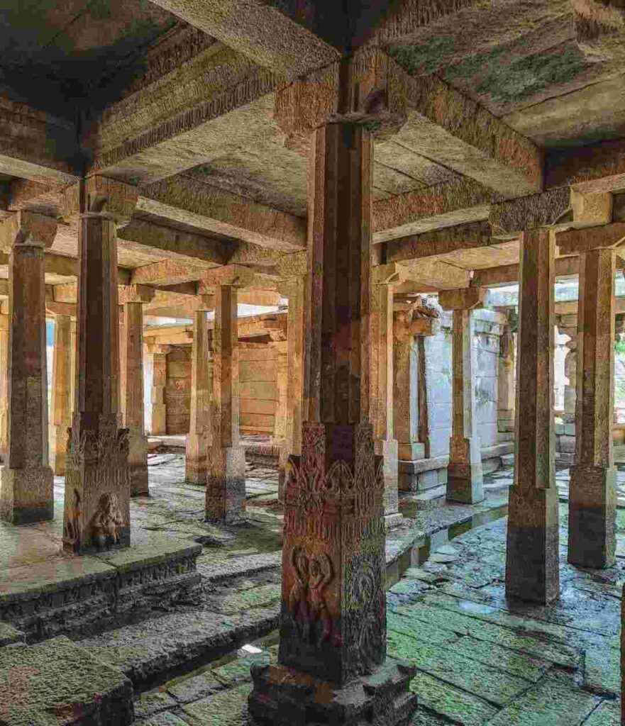 Pillars in the Underground Shiva Temple