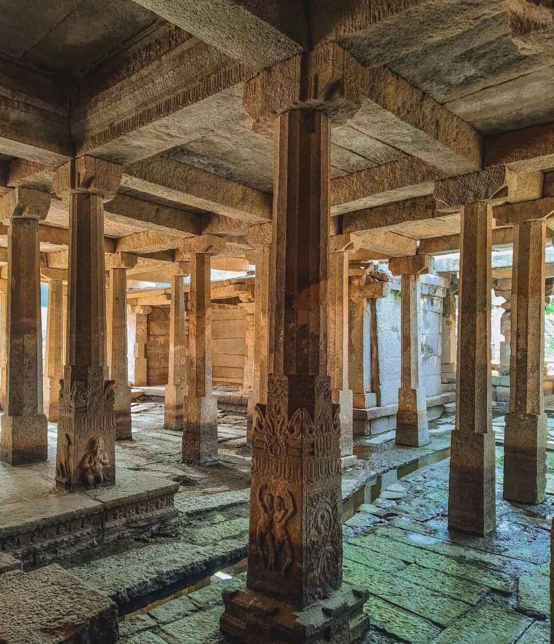 Pillars in the Underground Shiva Temple