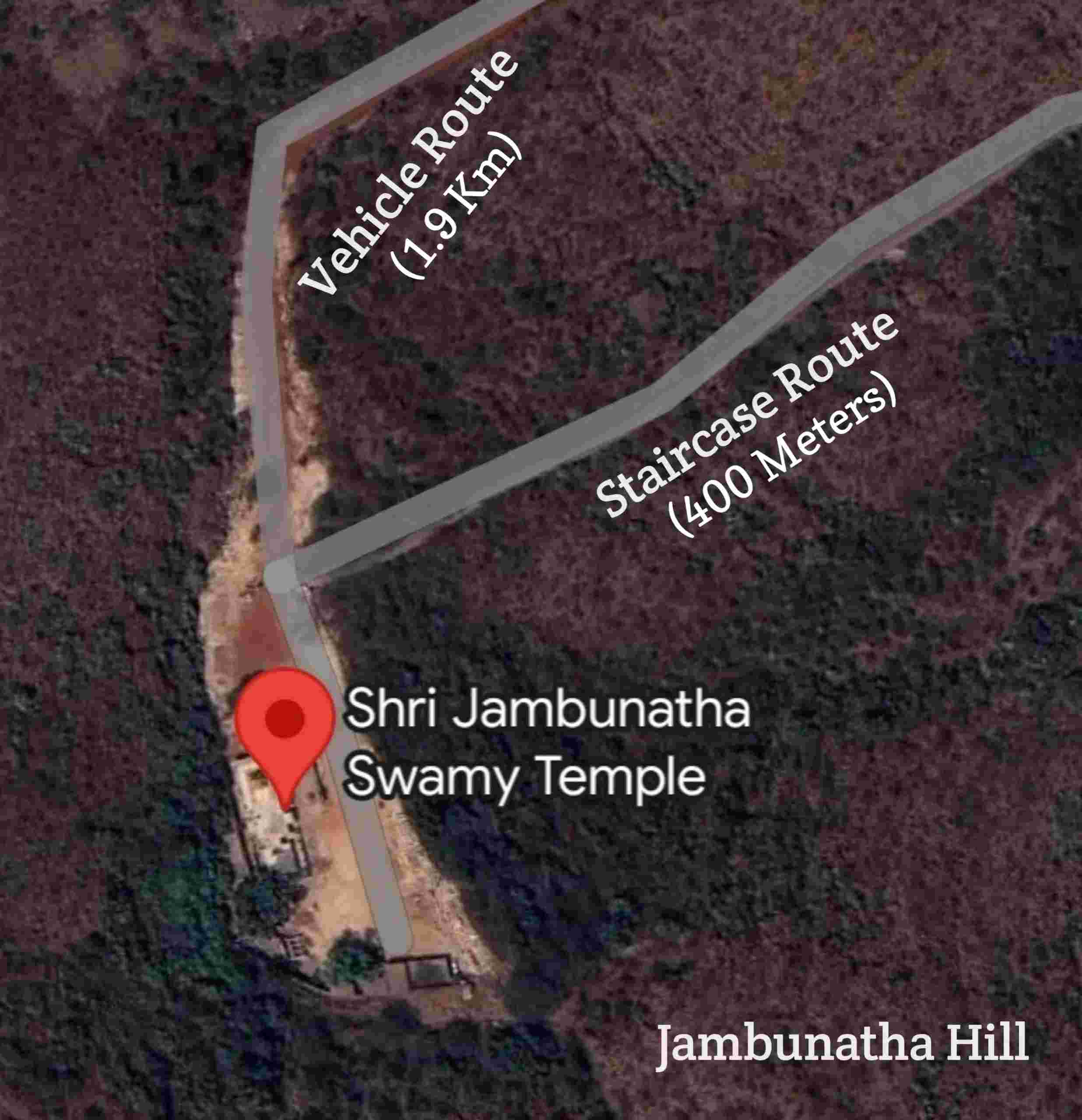 Satellite View of Jambunatha Temple Area (Courtesy: Google Maps)