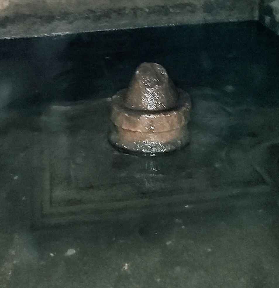 Shiva Lingam in the Submerged Sanctum Sanctorum with Water