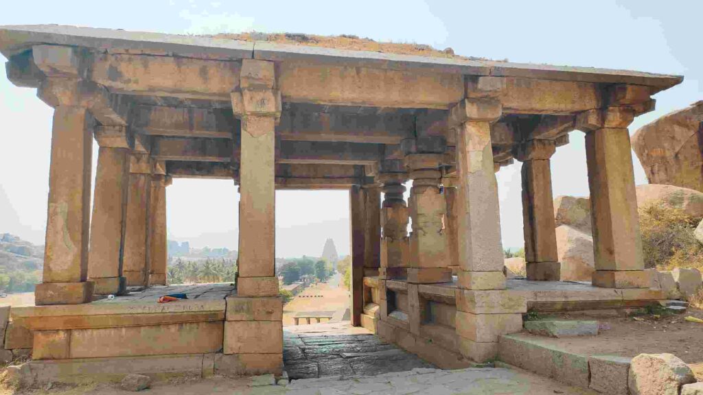 Small pavilion at Sunset Point in Hampi Bazaar (eastern end)