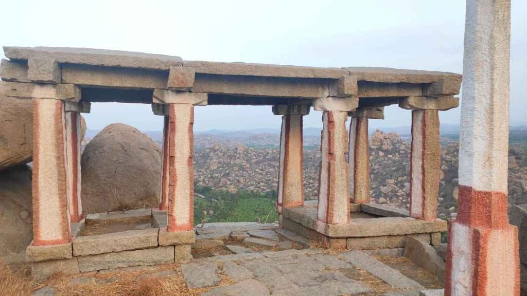 Those descending from the south side can access the steps through this pavilion