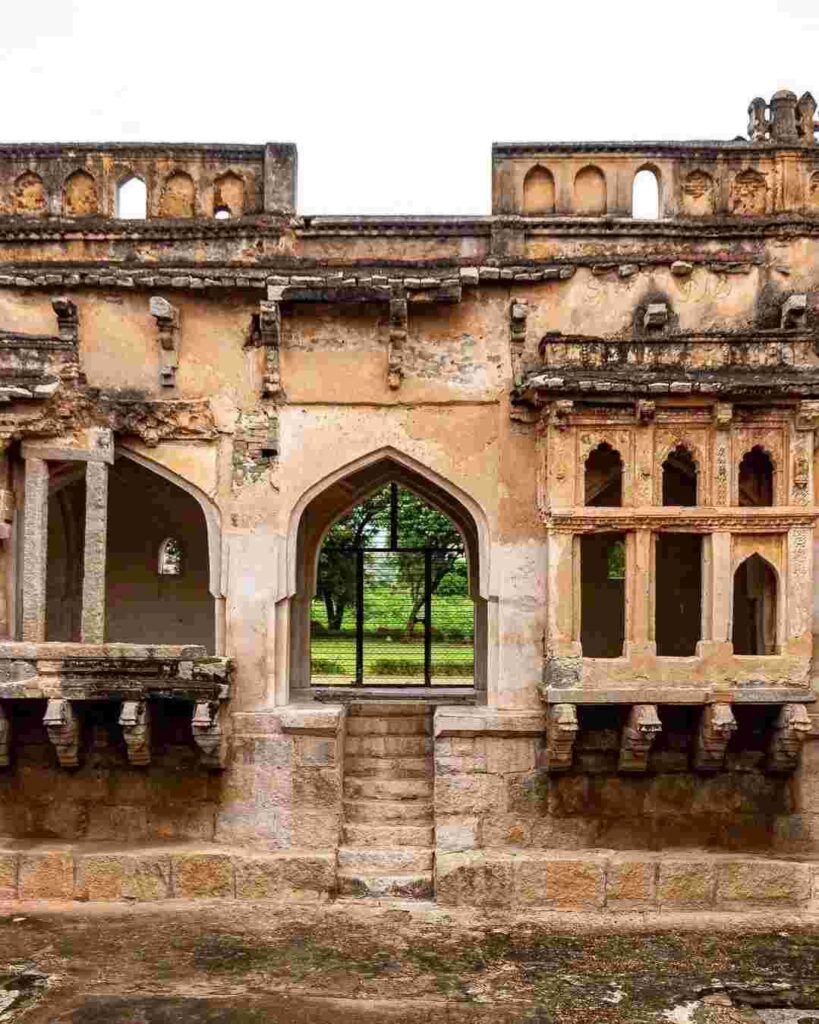 Stairs on the north side lead down to the pool at the Queen's Bath