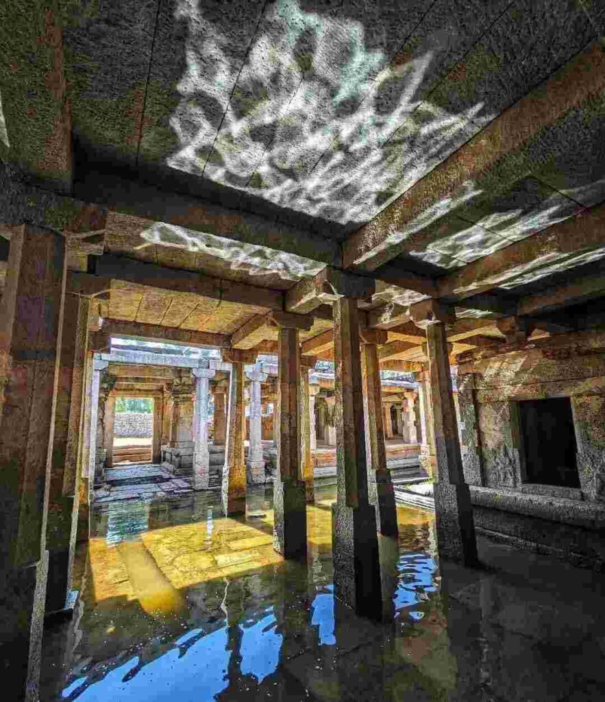 Sunlight dances on the ceiling of the Underground Shiva Temple, reflecting off the water and creating mesmerizing patterns