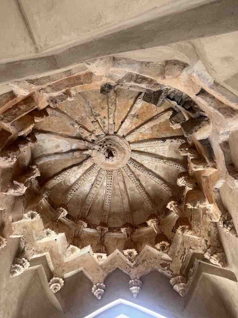 The Queen's Bath features elaborately decorated ceilings