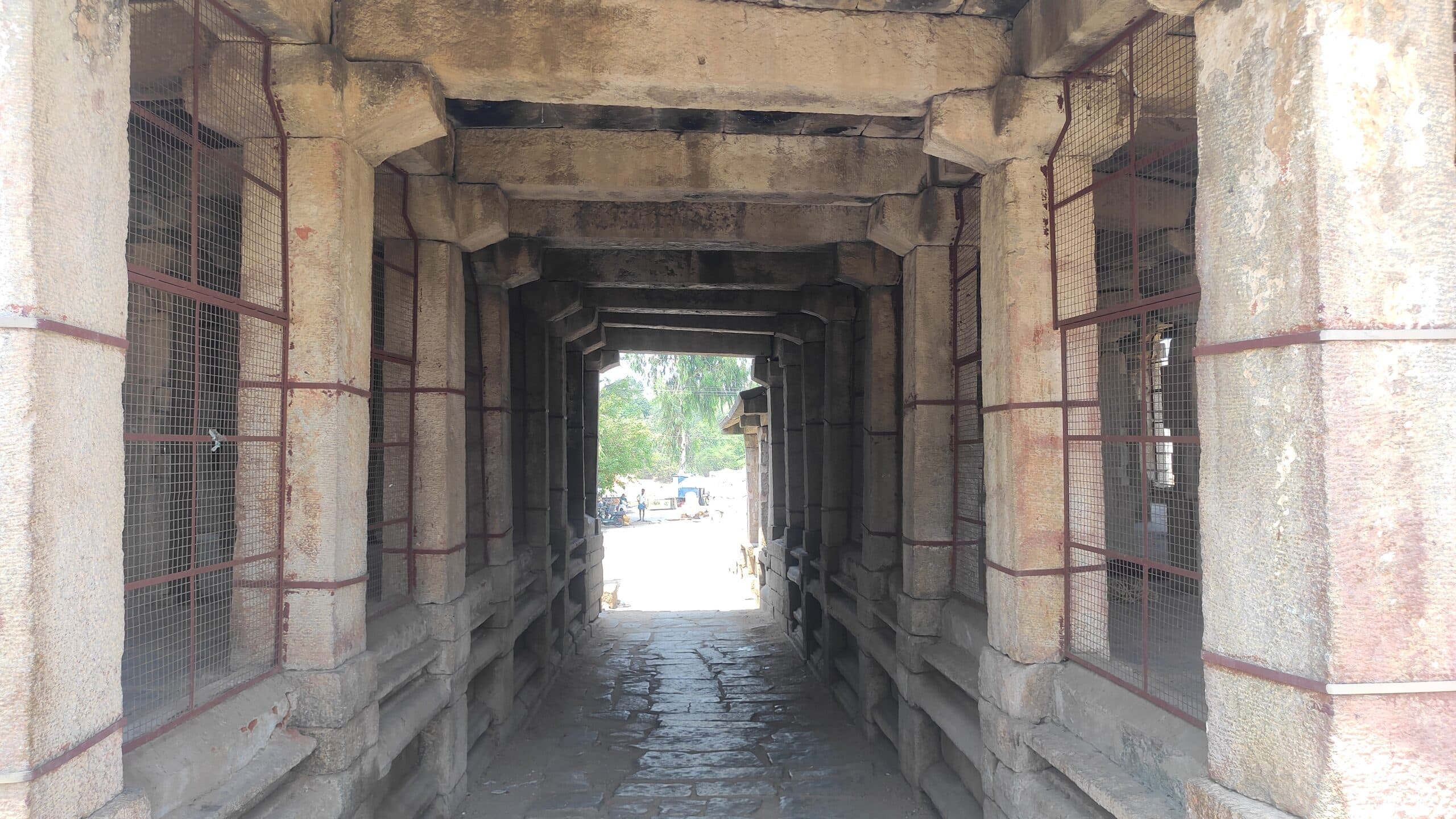 The pavilion leads to the Tungabhadra River