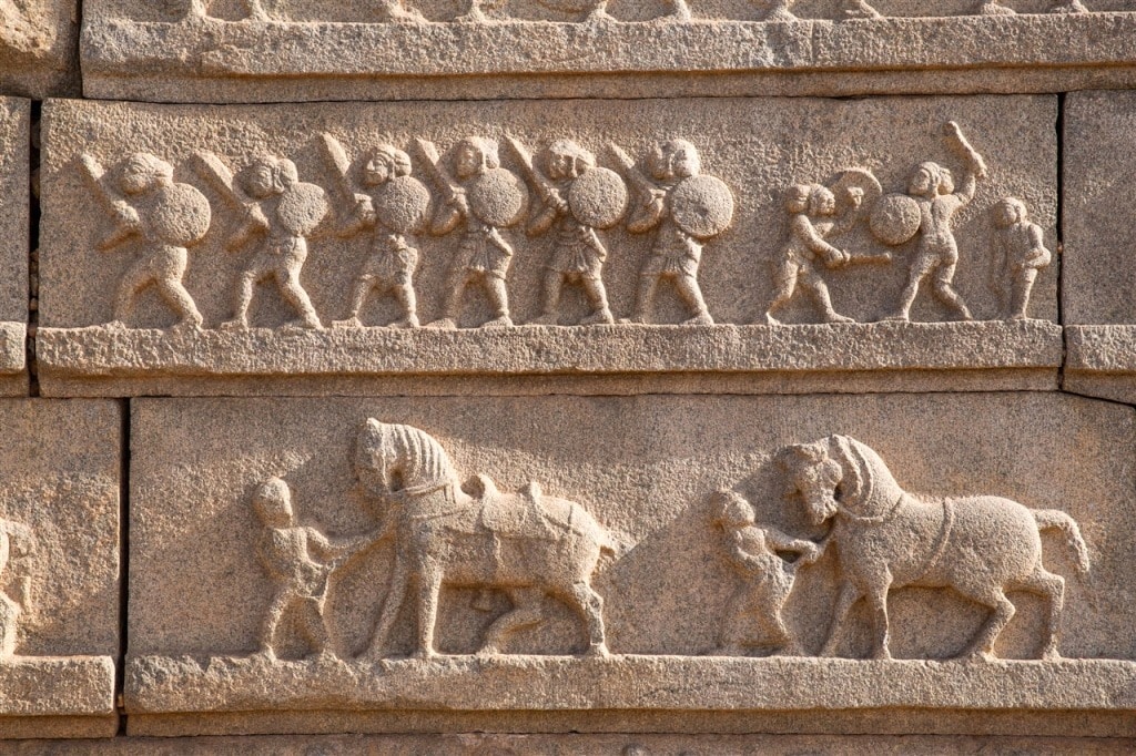 Hazara Rama temple walls were adorned with beautiful sculptures