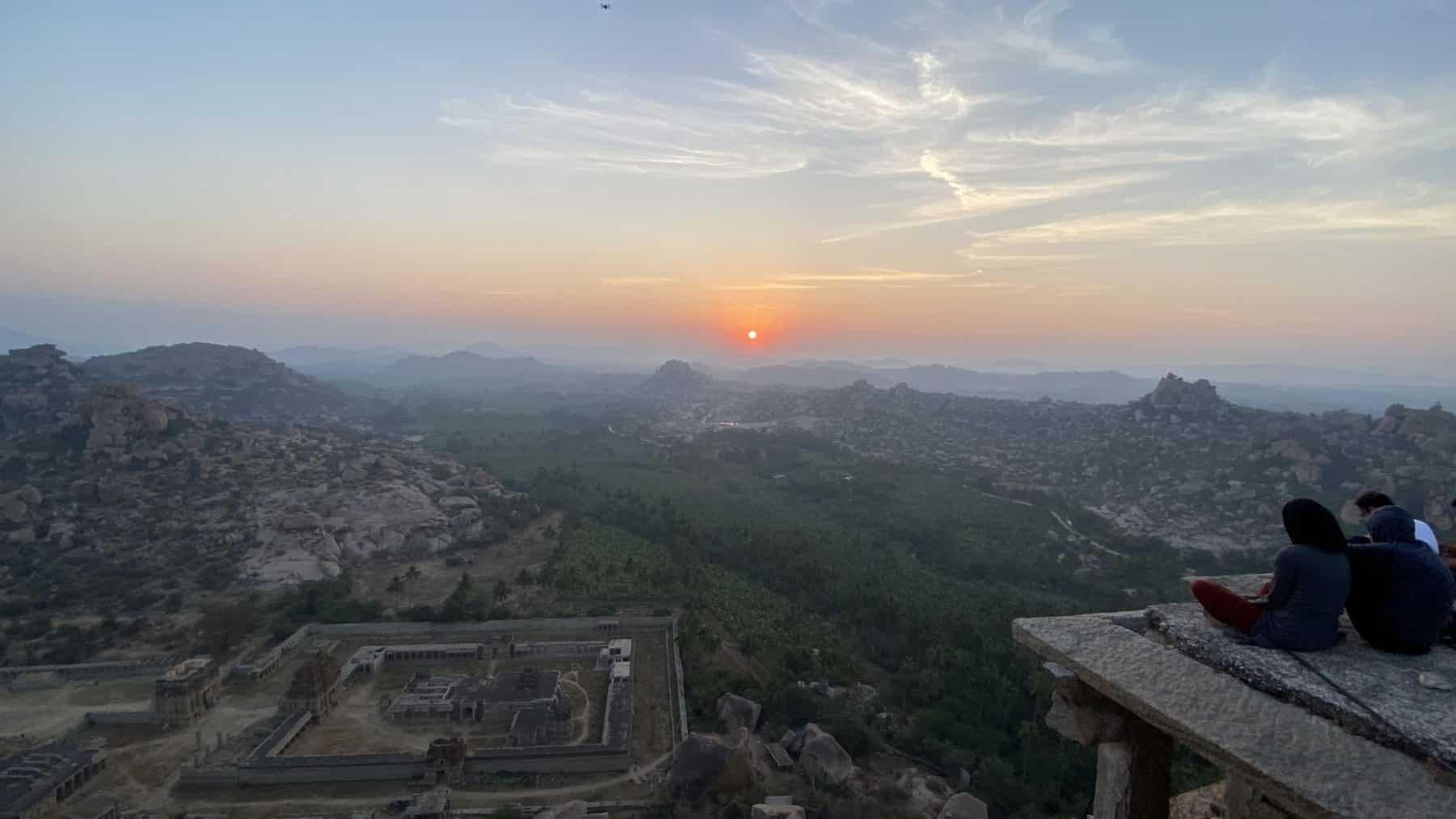 Tourists watching the sunrise from Matanga Hill