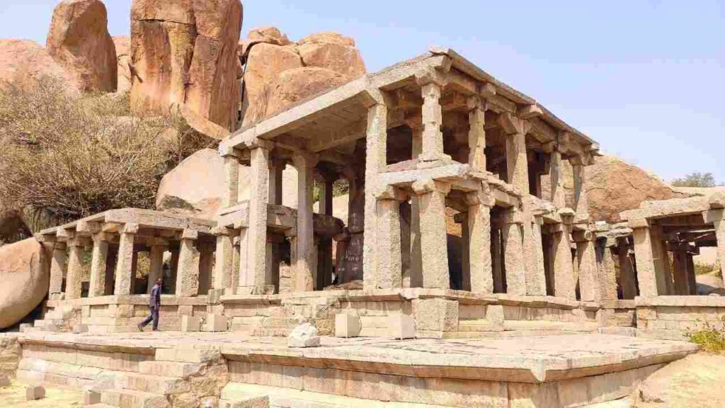 Two-story mandapa of Nandi, the Monolithic Bull