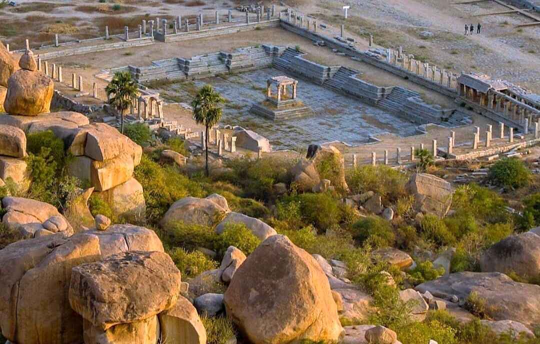 View of Achyutaraya Temple's Pushkarani from Matanga Hill