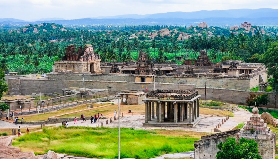 View of the Krishna Temple complex from Hemakuta Hill