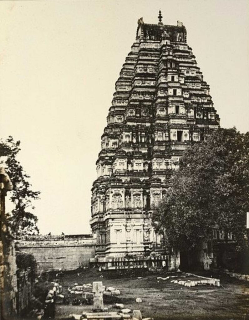 Virupaksha Temple tower, 1856 by Alexander Greenlaw